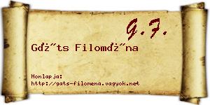 Gáts Filoména névjegykártya